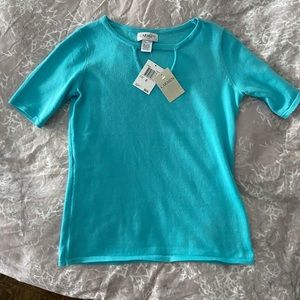 Carmen teal top short sleeves xs